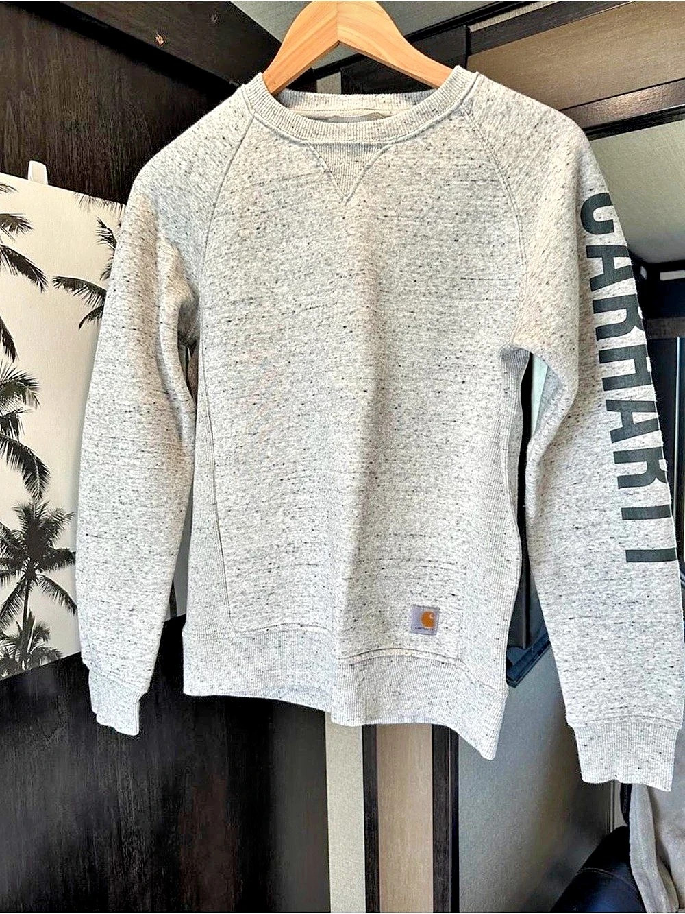 Carhartt Women's Relaxed Fit Midweight Crewneck Block Logo Sleeve Graphic